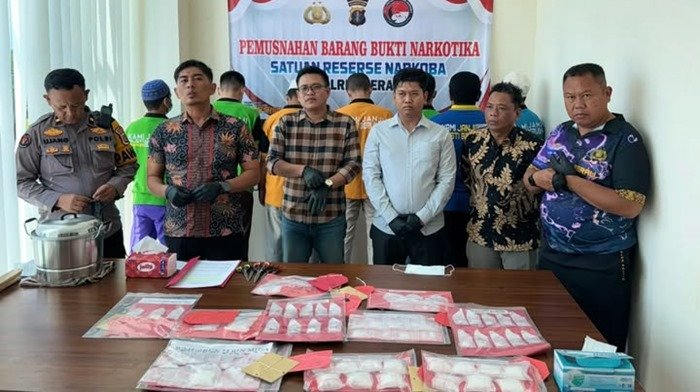 Sabu 851 Gram Dimusnahkan Polres Berau, 9 Tersangka Diringkus selama 3 Bulan Operasi