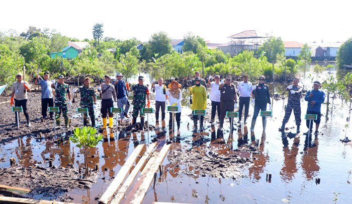 Peringati HUT Kodam Mulawarman, Kodim 0908 Bontang Hijaukan Pesisir Kota